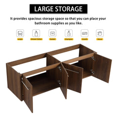 60 Inch Wall-mounted Bathroom Vanity (Only the Cabinet Body, No Top Sink)-BVB09160BRE