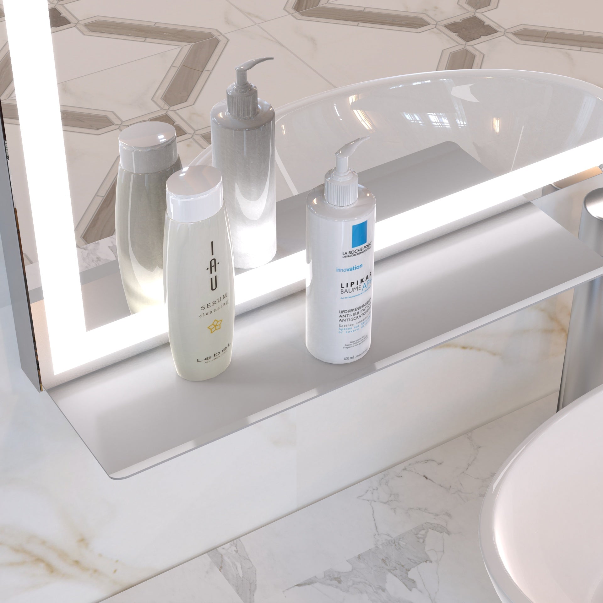 32x40 inch LED Bathroom Vanity Mirror Wall Mounted Adjustable White/Warm/Natural Lights Anti-Fog Touch Switch with Memory Modern Smart Large Bathroom Mirrors