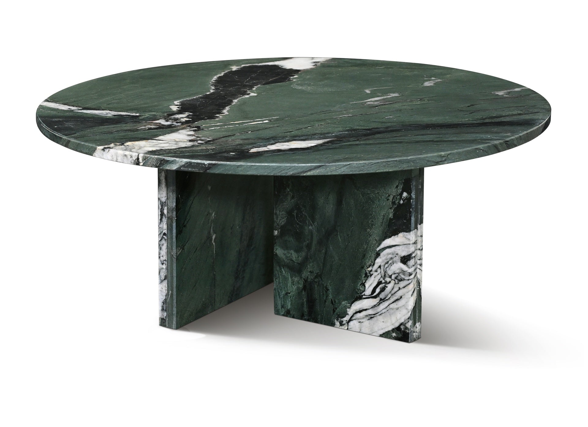 Green natural marble coffee table, small table, living room table, natural stone, Ø27.6 h12.6 Inch/Ø70 h32 cm, genuine marble, real marble