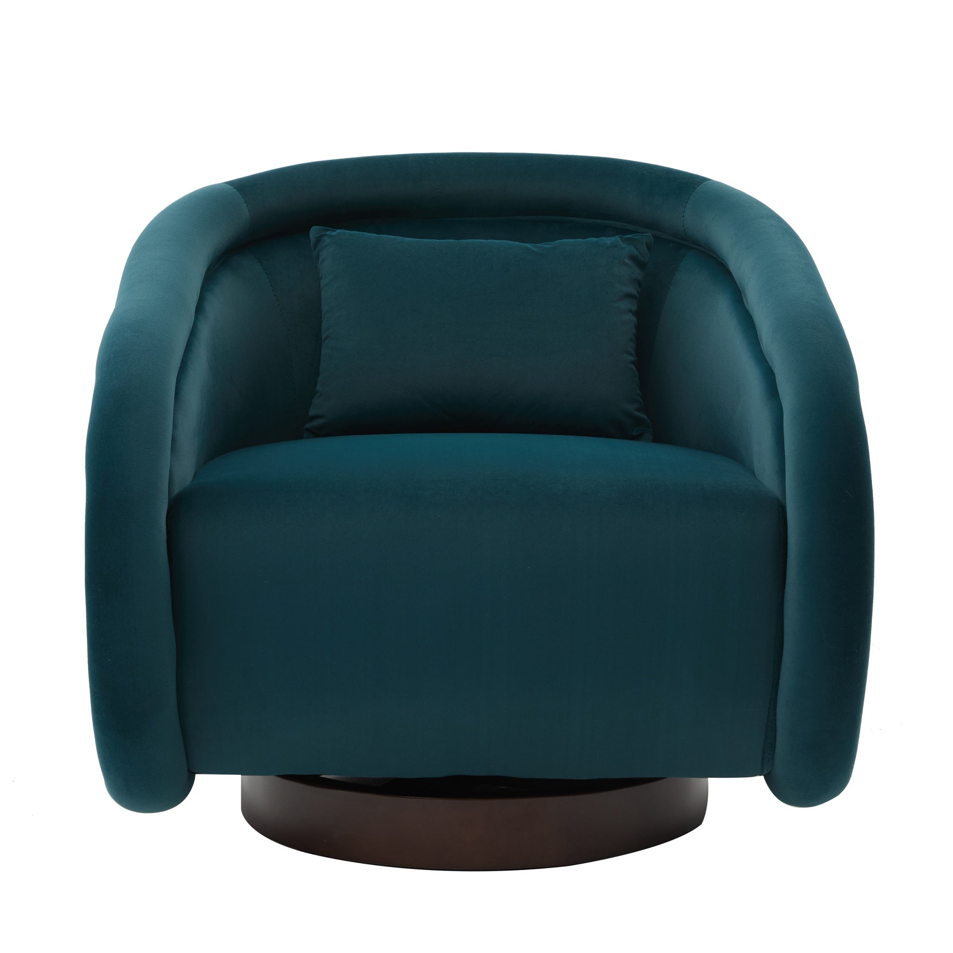 Swivel Accent Chair, 360-degree Swivel Barrel Chair with Velvet Fabric Upholstery, Comfy Pumpkin-Shaped Swivel Chair for Living Room, Bedroom, or Office