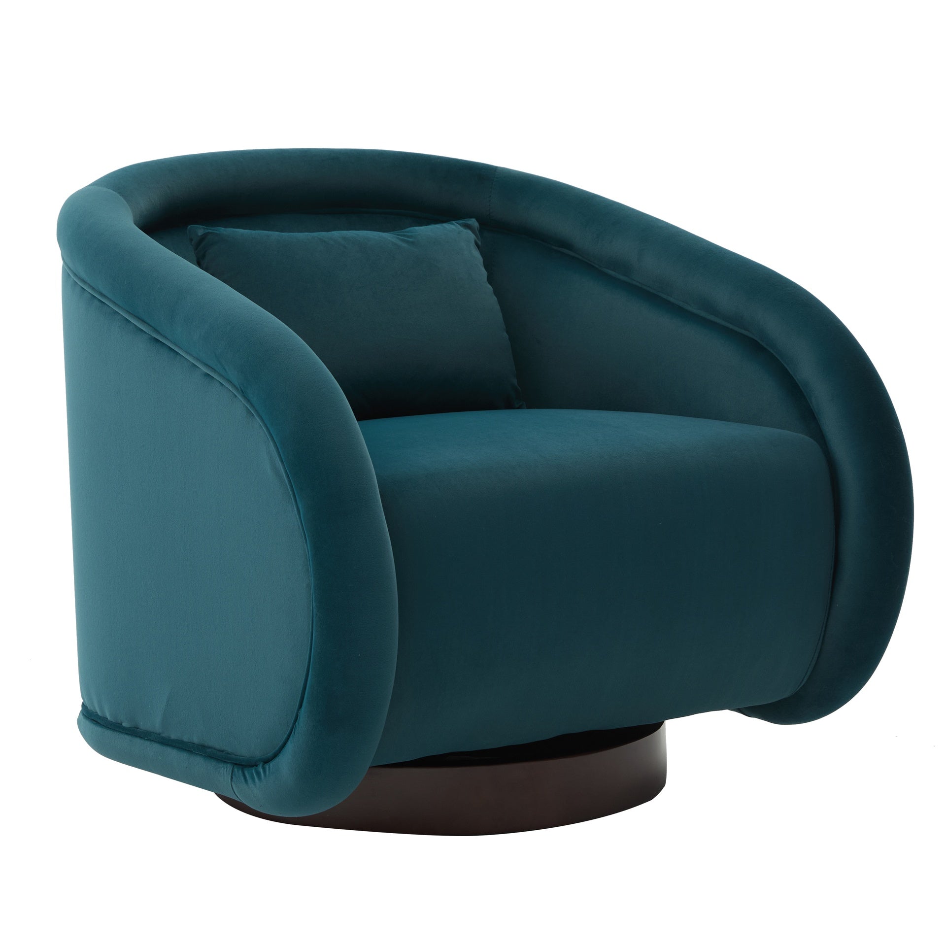 Swivel Accent Chair, 360-degree Swivel Barrel Chair with Velvet Fabric Upholstery, Comfy Pumpkin-Shaped Swivel Chair for Living Room, Bedroom, or Office