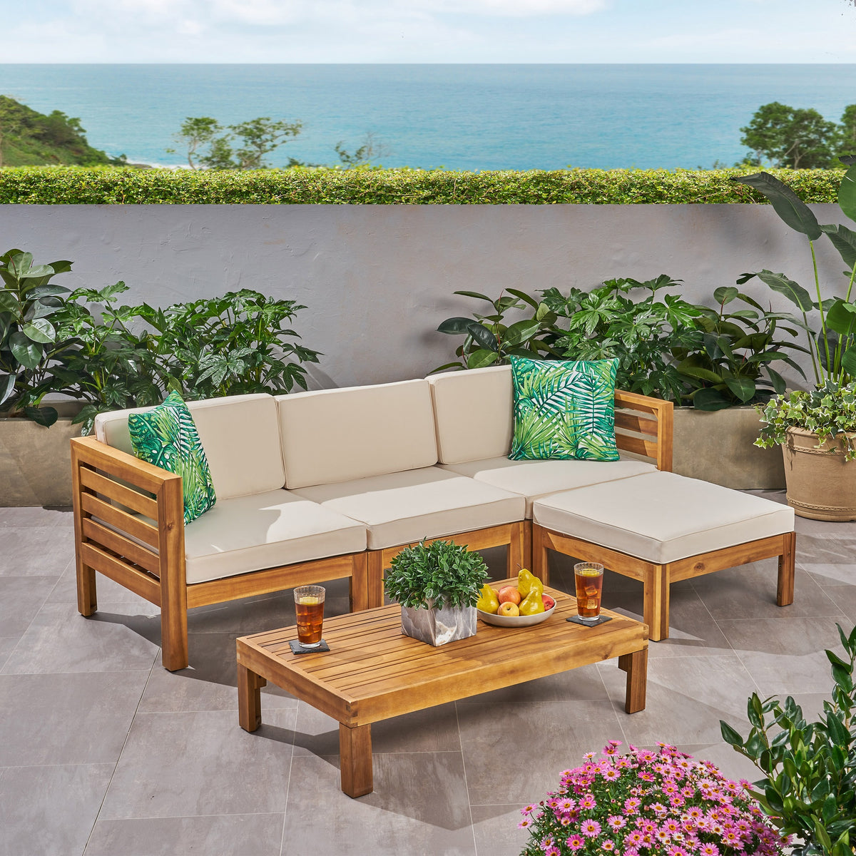 CAMBRIDGE L SHAPE SOFA SET, Beige