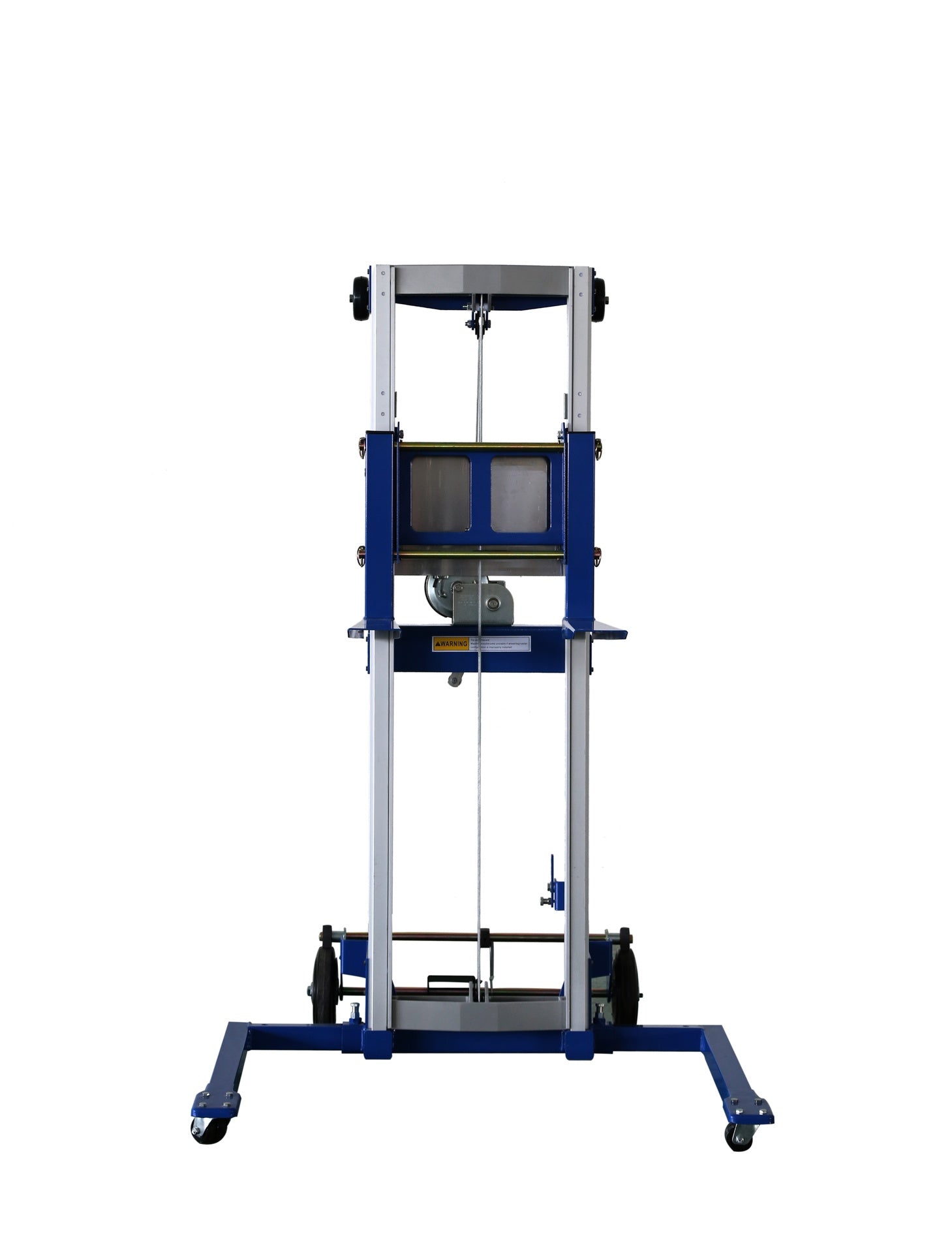 Lightweight Straddle Manual Hand Crank Stacker, Easy to move, 400lbs capacity, 122Max lift height, Blue