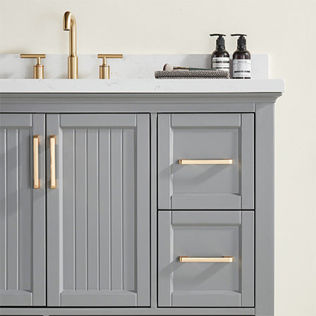 Fully Assembled 48'' Freestanding Bathroom Vanity with 2 Handles Sets