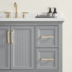 Fully Assembled 48'' Freestanding Bathroom Vanity with 2 Handles Sets