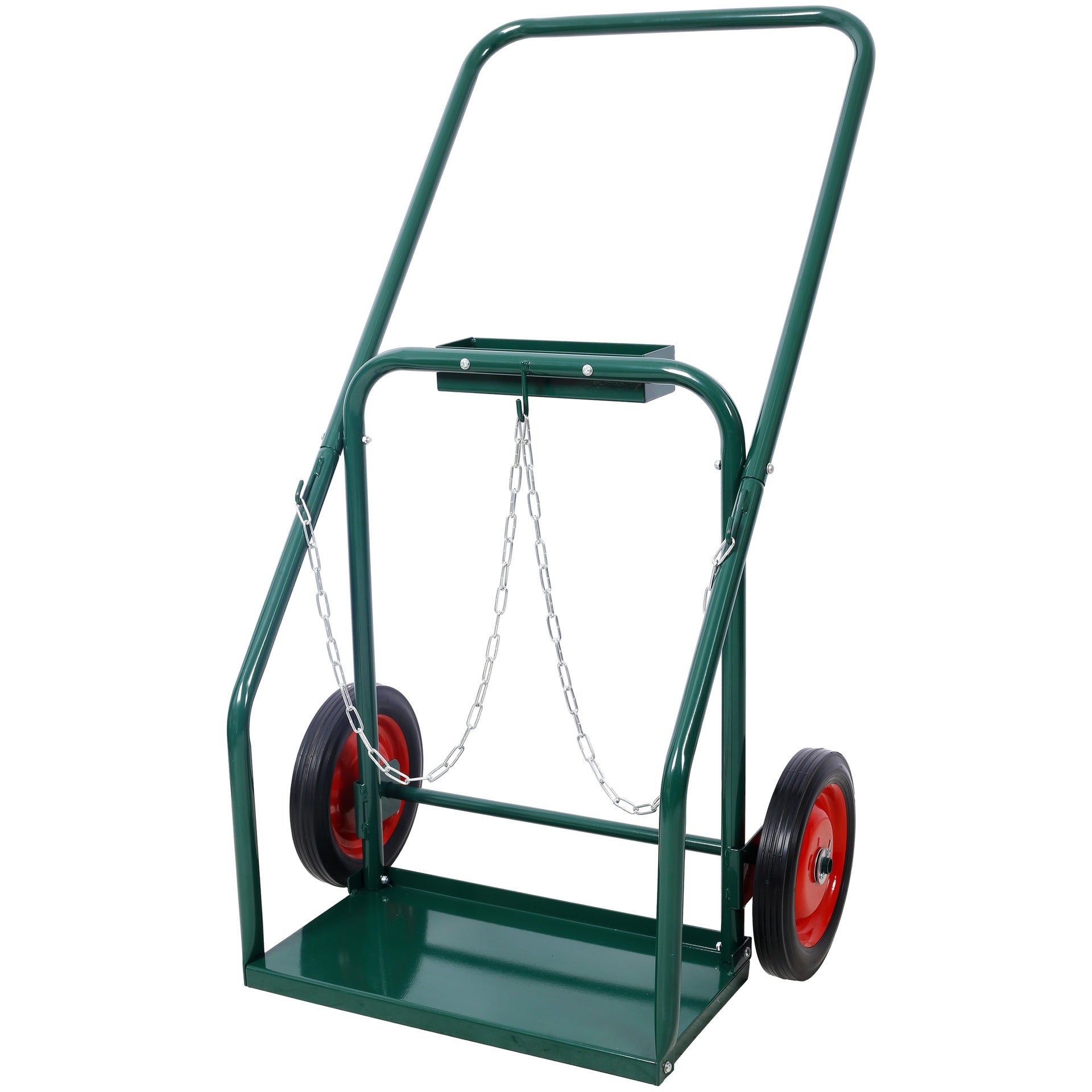 440lbs capacity Cylinder Cart,WELDING CYLINDER HAND TRUCK,Large Dual Oxygen Tank Cart Dolly With 10-Inch Solid Rubber Wheels