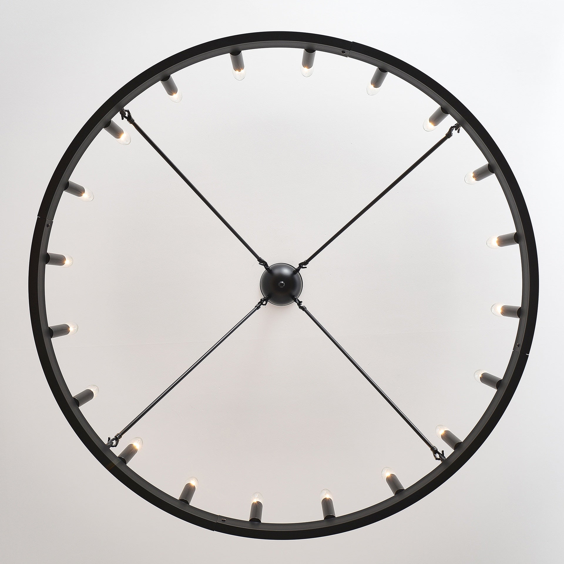 20-Light 39.4INCH Extra Large Wagon Wheel Chandelier, Black Farmhouse Round Wheel Chandelier Light Fixtures Wagon Wheel Chandeliers For Porch High Ceilings Dining Room Living Room,Kitchen, Bedroom-E12
