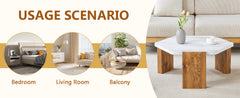 31-inch modern-style hexagonal coffee table,with white marble surface W1151138529