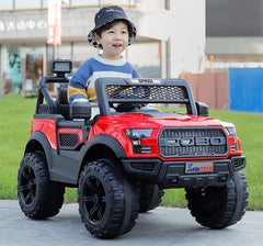 Kids Electric Ride On car, 12V 2 Motors Off Road Toy Car with 2.4G Remote Control, LED Lights, Music Player, Swing Function, 4 Wheel Shock Absorption for 3-8 Year Old Boys Girls