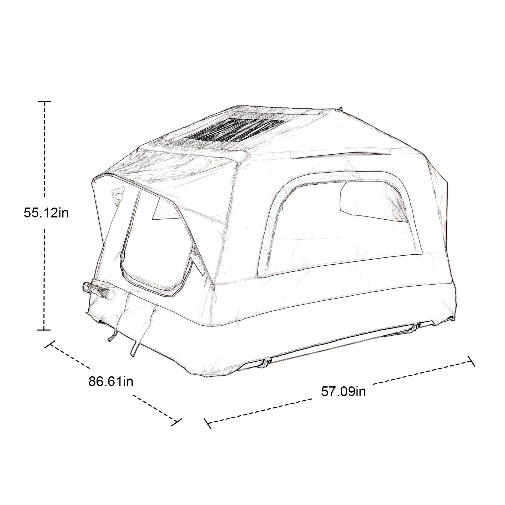 Truck Roof Tent, Car SUV Roof Tent Inflatable,Roof Top Tent Camping for 2 Person,Easy to Set Up