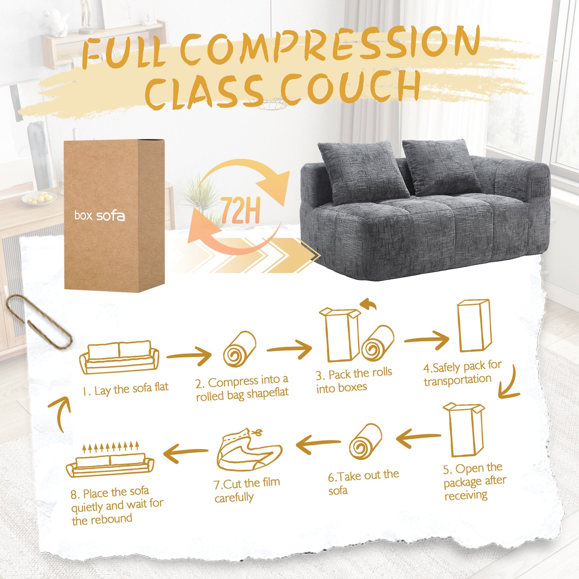 UNITED WE WIN Chenille Loveseat Sofa,Minimalist Modular Couches Sleeper for Living Room Bedroom Apartment Lounge