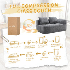 UNITED WE WIN Chenille Loveseat Sofa,Minimalist Modular Couches Sleeper for Living Room Bedroom Apartment Lounge