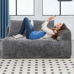 UNITED WE WIN Chenille Loveseat Sofa,Minimalist Modular Couches Sleeper for Living Room Bedroom Apartment Lounge