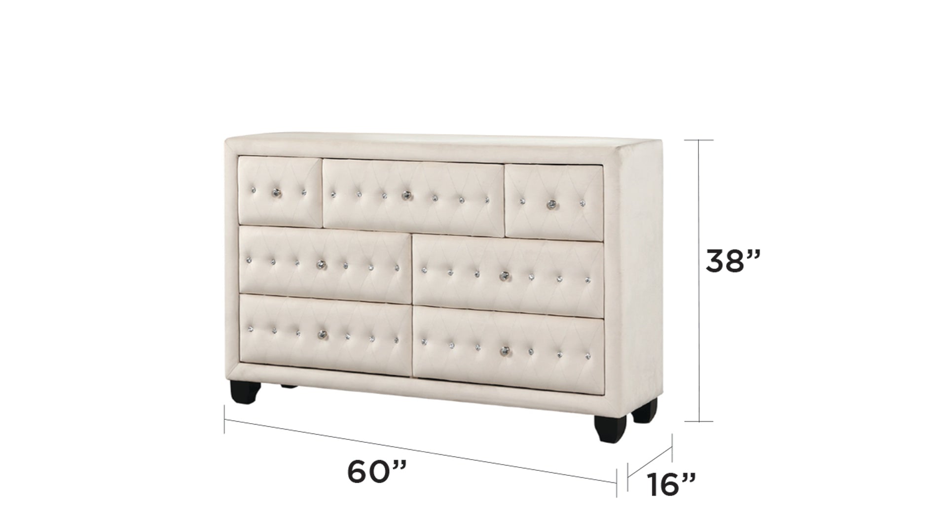 Encore Modern Style Tufted and Upholstered Queen 5PC Bedroom set made with wood in Beige(NJ Inventory)