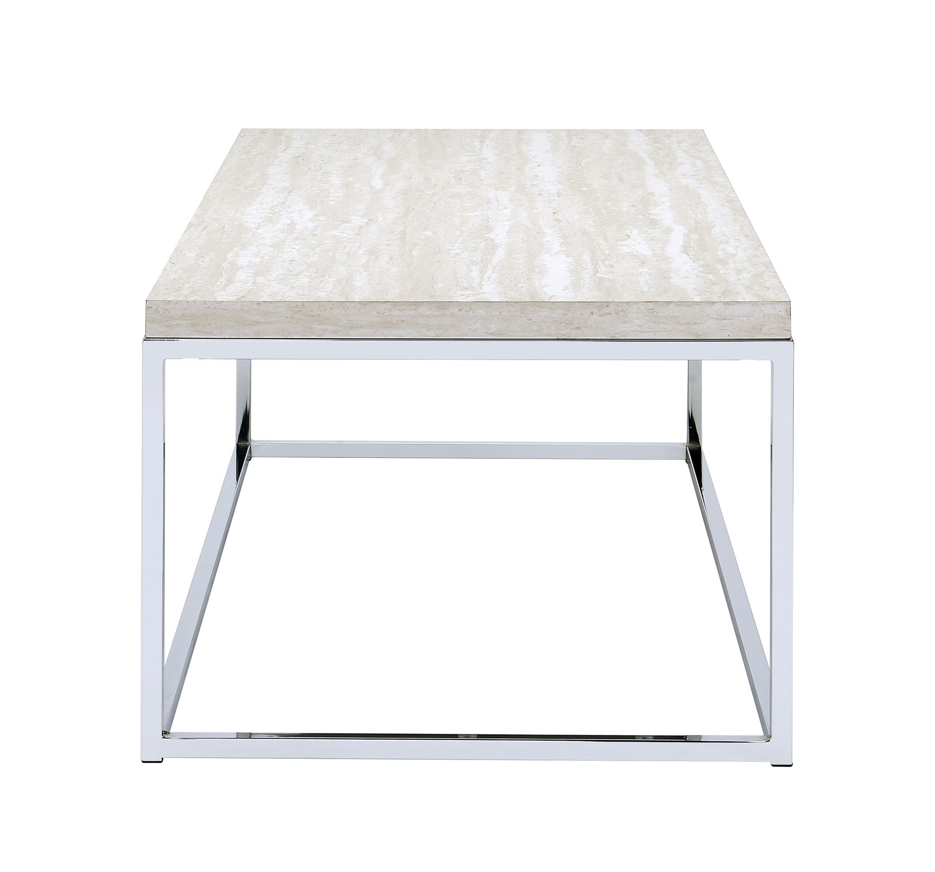 Light Oak and Chrome Coffee Table with Open Base