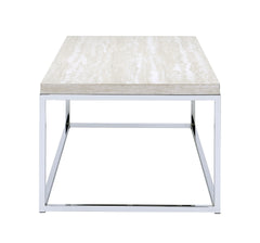 Light Oak and Chrome Coffee Table with Open Base