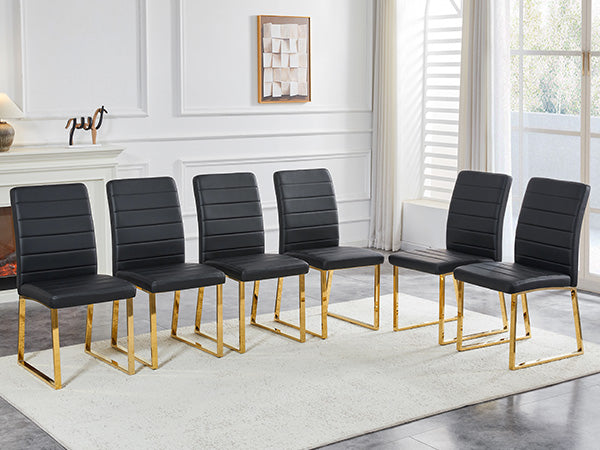 6-Pack - Heavy-duty chairs set: 2.1" thick cushion, iron frame, perfect for home or office. Classic colors, great value