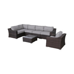 LSI All-Weather Wicker 5-Seat Conversation Set with Cushions – No Assembly Required