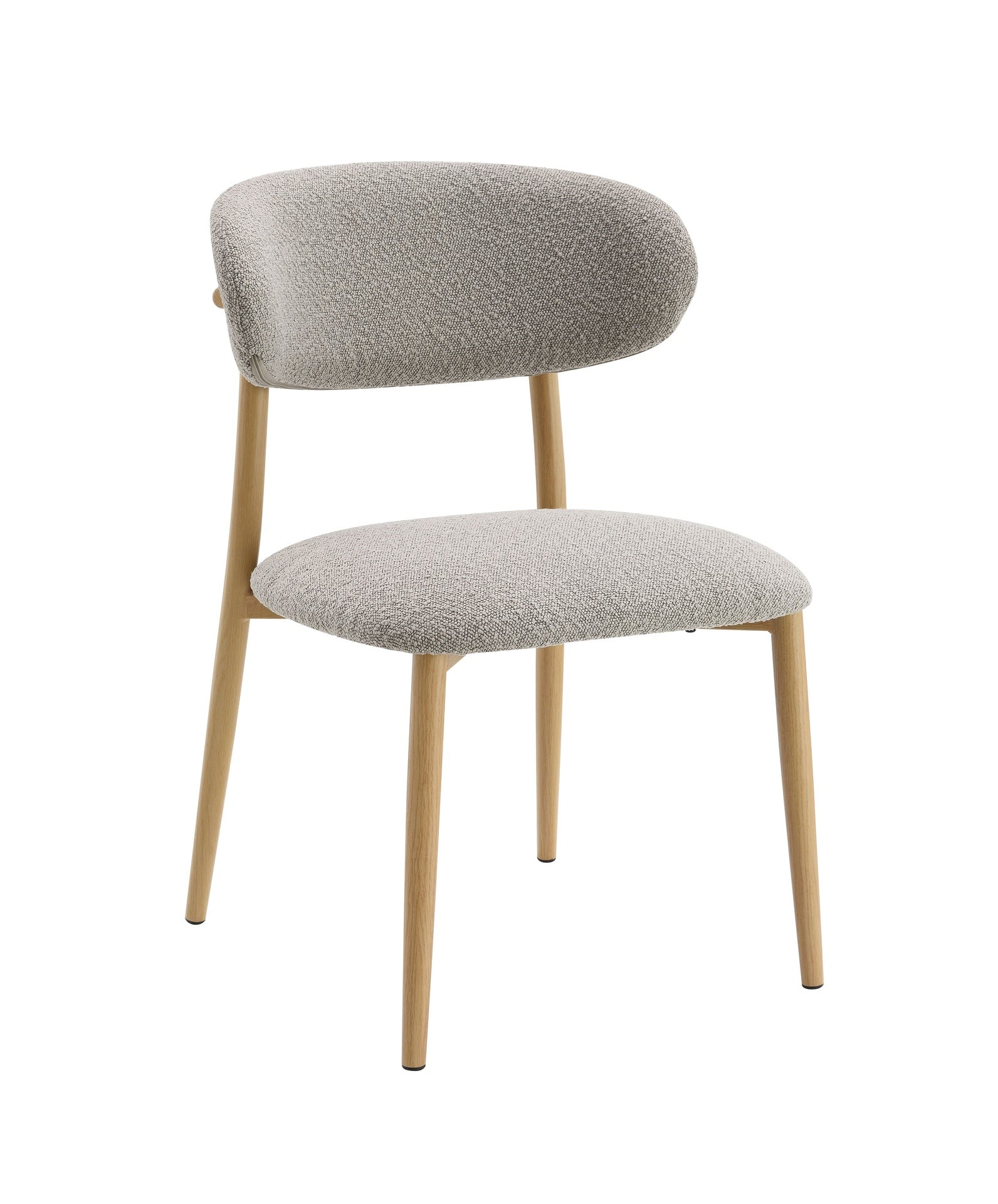 Modern Luxury Dining Chairs 2pc Set Light Gray Padded Seat Back Cushion Comfort Style Natural Finish Dining Furniture