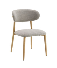 Modern Luxury Dining Chairs 2pc Set Light Gray Padded Seat Back Cushion Comfort Style Natural Finish Dining Furniture