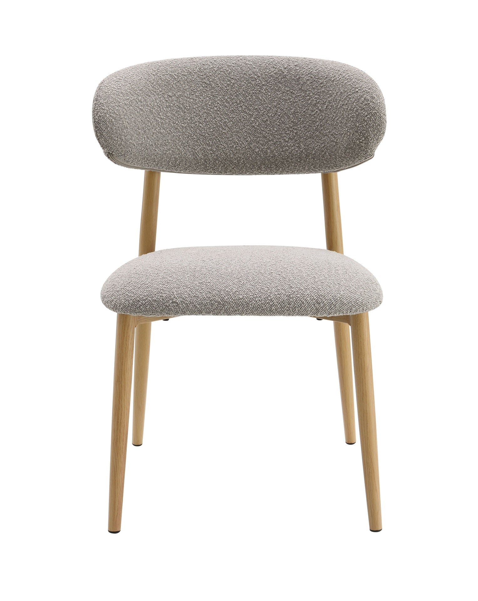 Modern Luxury Dining Chairs 2pc Set Light Gray Padded Seat Back Cushion Comfort Style Natural Finish Dining Furniture