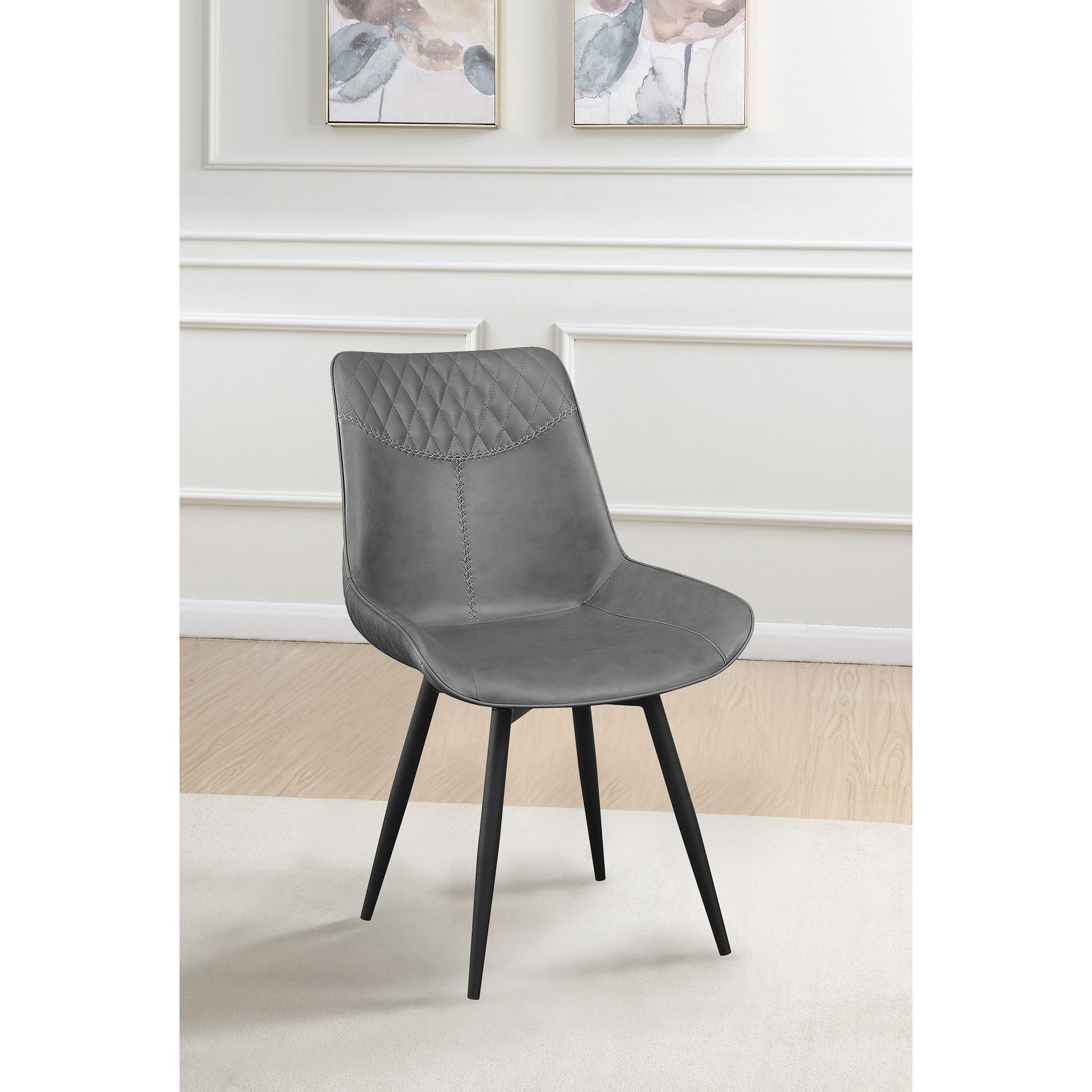 Grey Tufted Swivel Side Chair (Set of 2)