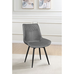 Grey Tufted Swivel Side Chair (Set of 2)