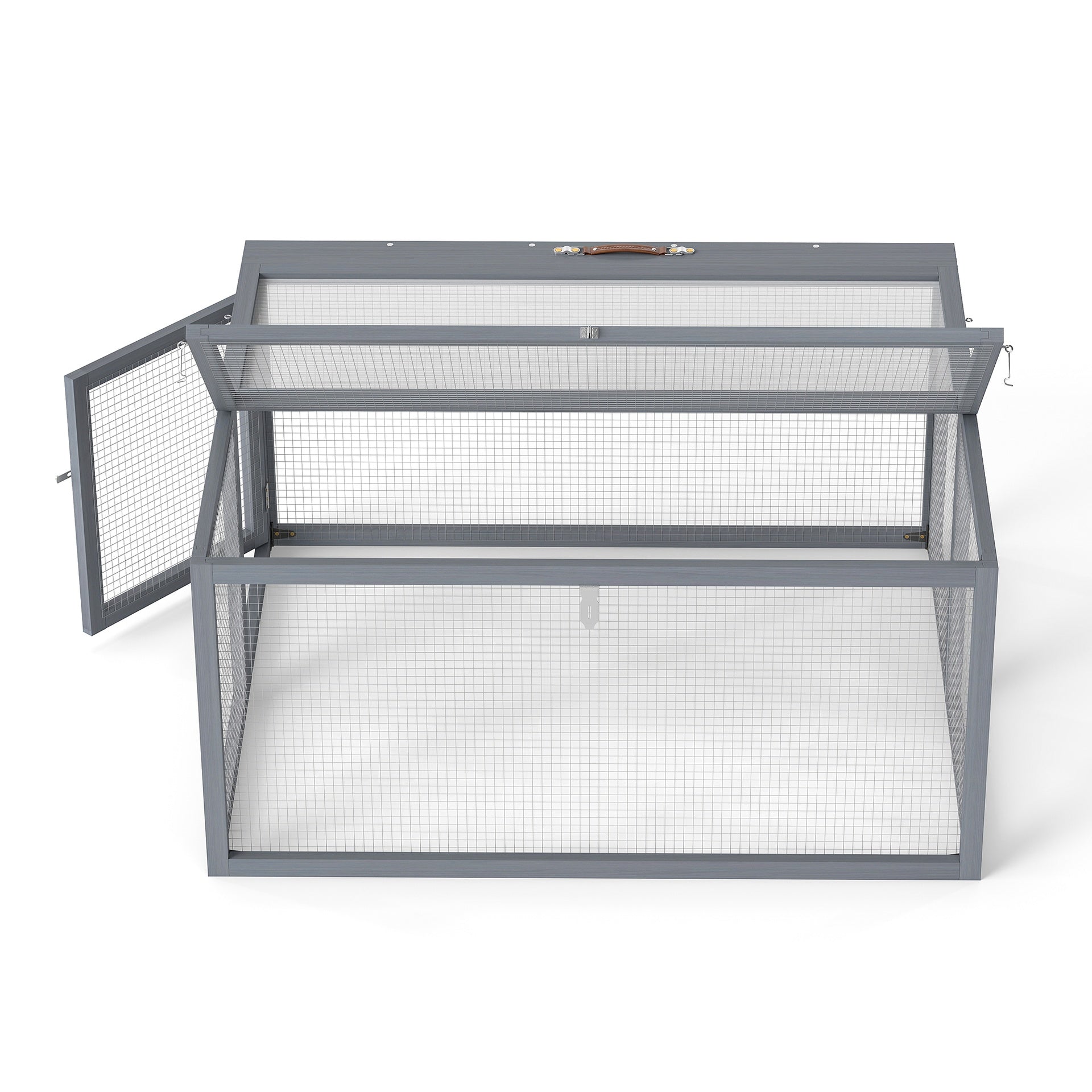 Folding Rabbit Hutch with Lockable Doors and Ground Stakes