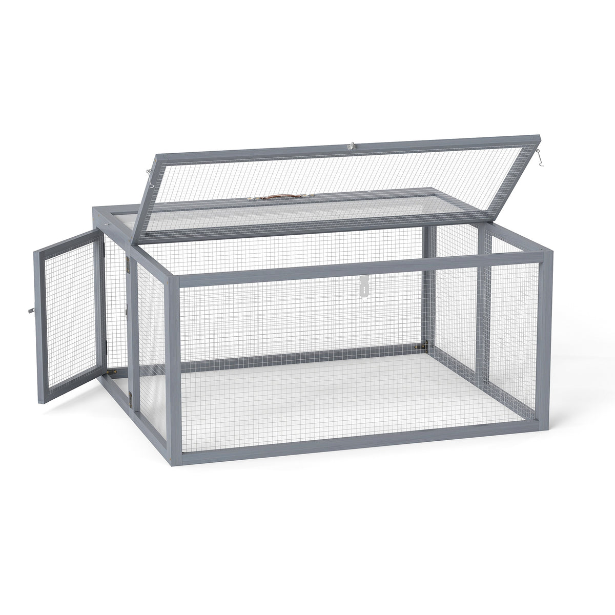 Folding Rabbit Hutch with Lockable Doors and Ground Stakes