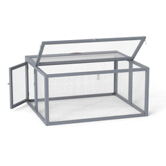 Folding Rabbit Hutch with Lockable Doors and Ground Stakes
