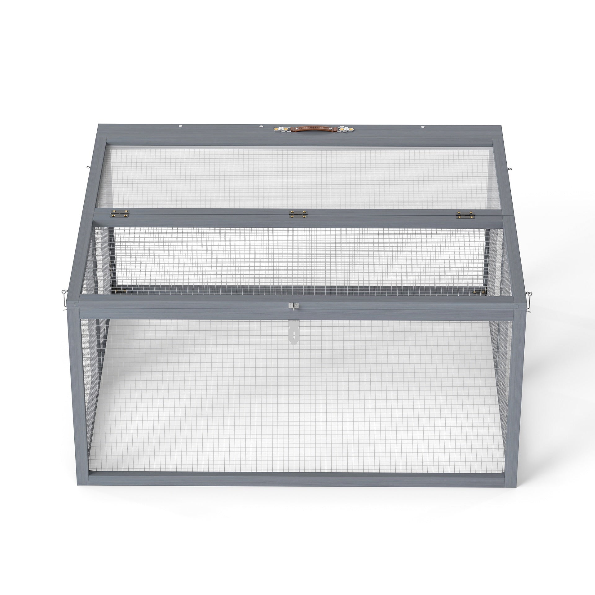 Folding Rabbit Hutch with Lockable Doors and Ground Stakes