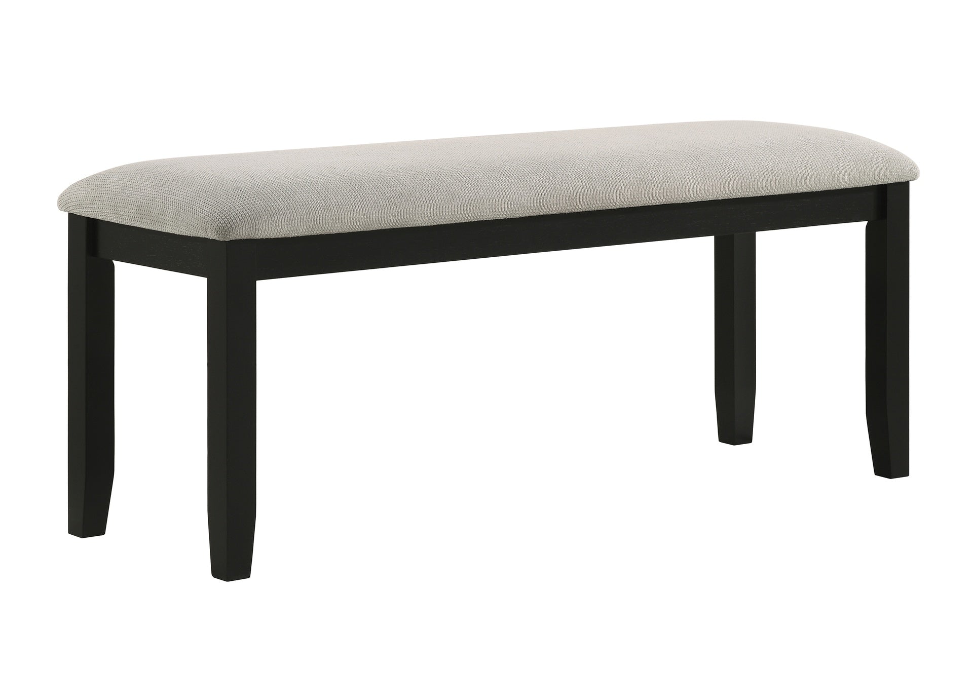 1pc Black Gray Bench Dining Room Fabric Upholstery Kitchen Dining Wooden Furniture