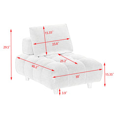 30 inches long, Teddy Sofa Fabric, with spacious and comfortable seat, for Apartment Office Living Room -Beige