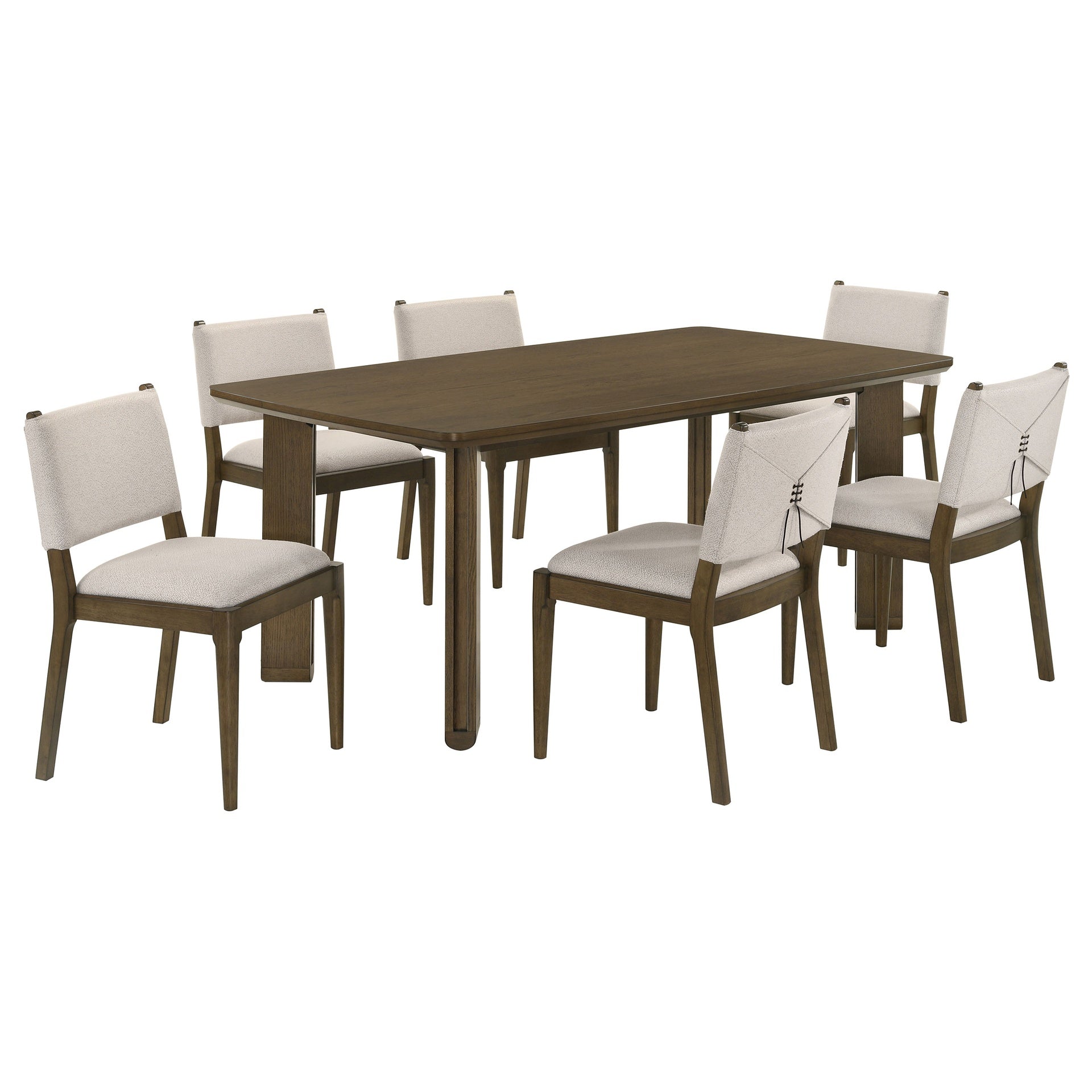 Crispin Brown 7-piece Rectangular Wood Dining Room Table Set