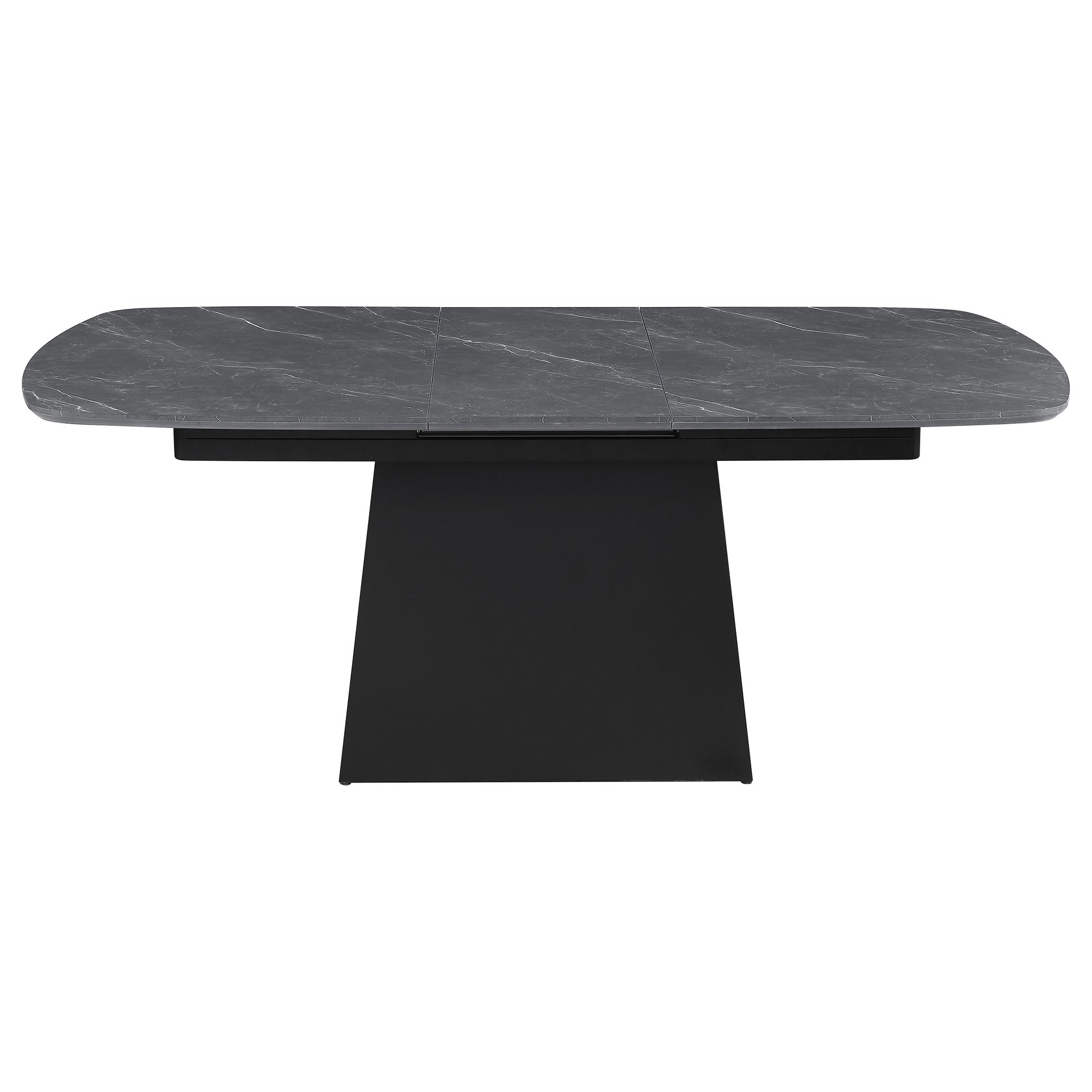 Idlewild Black Faux Marble Extension Leaf Dining Table