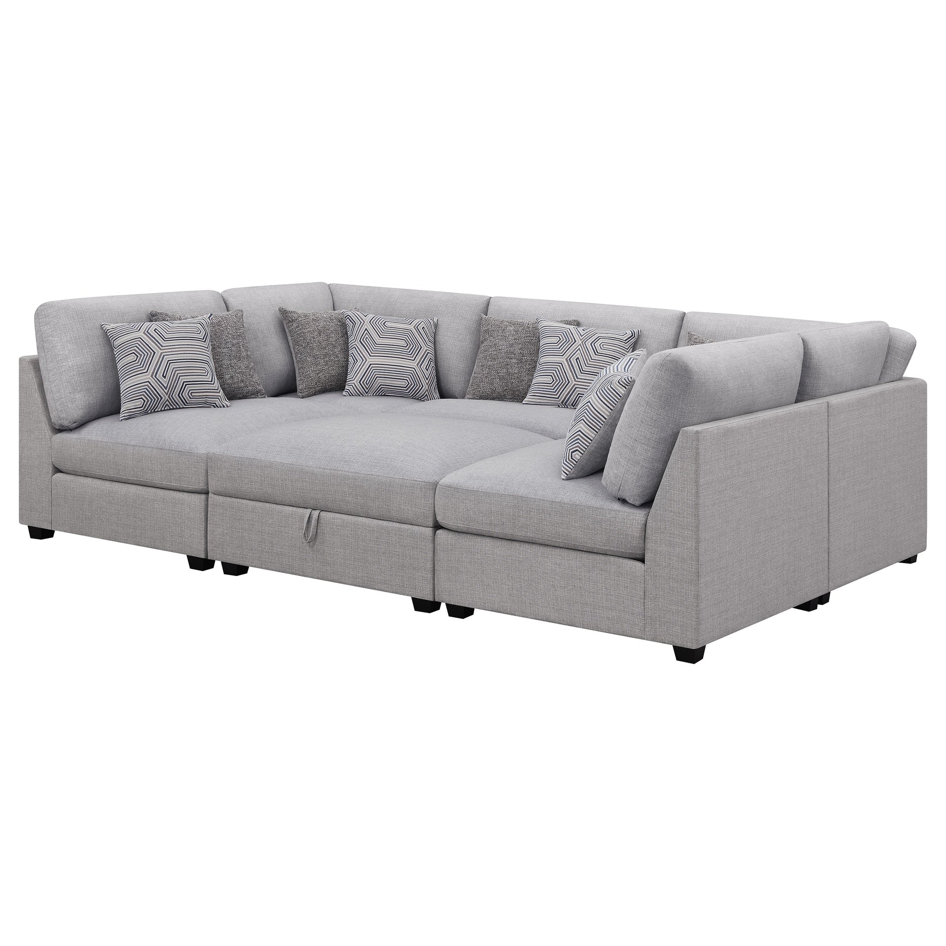 Lafayette Grey 6-piece Upholstered Sectional Sofa