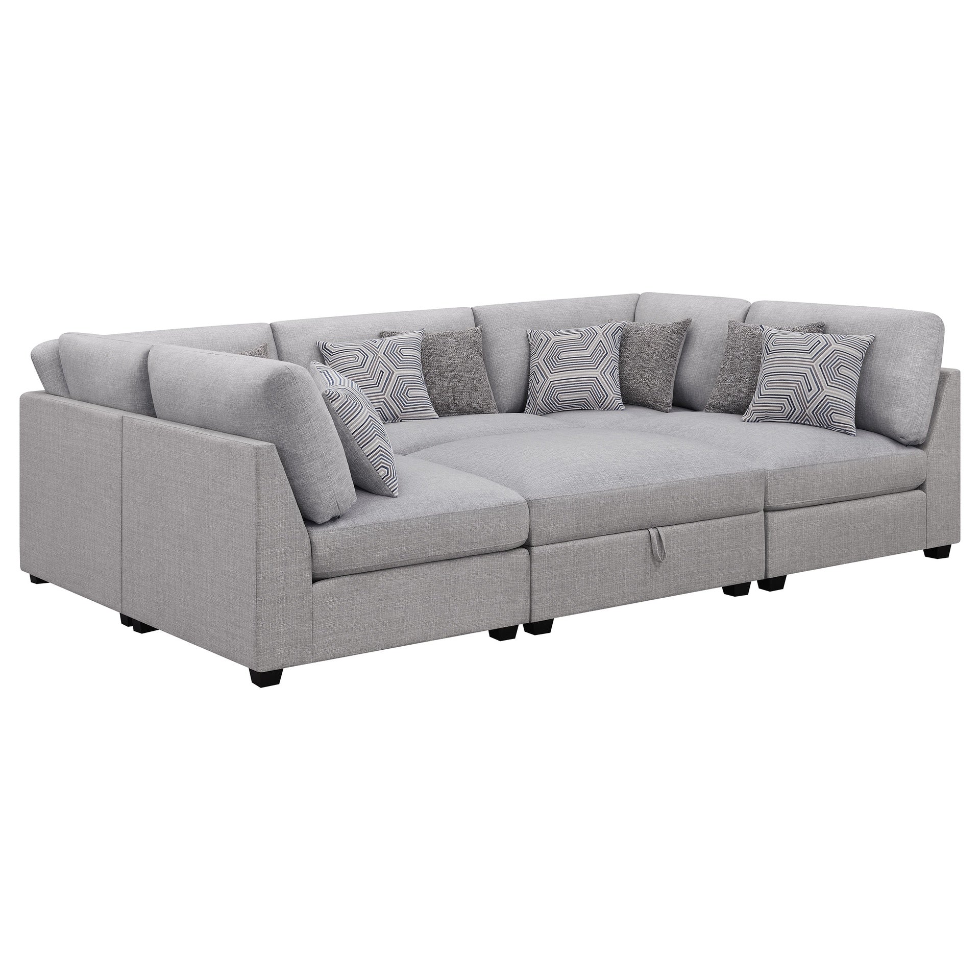 Lafayette Grey 6-piece Upholstered Sectional Sofa