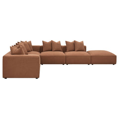 Colleen Terracotta 6-piece Tight Seat Modular Sectional