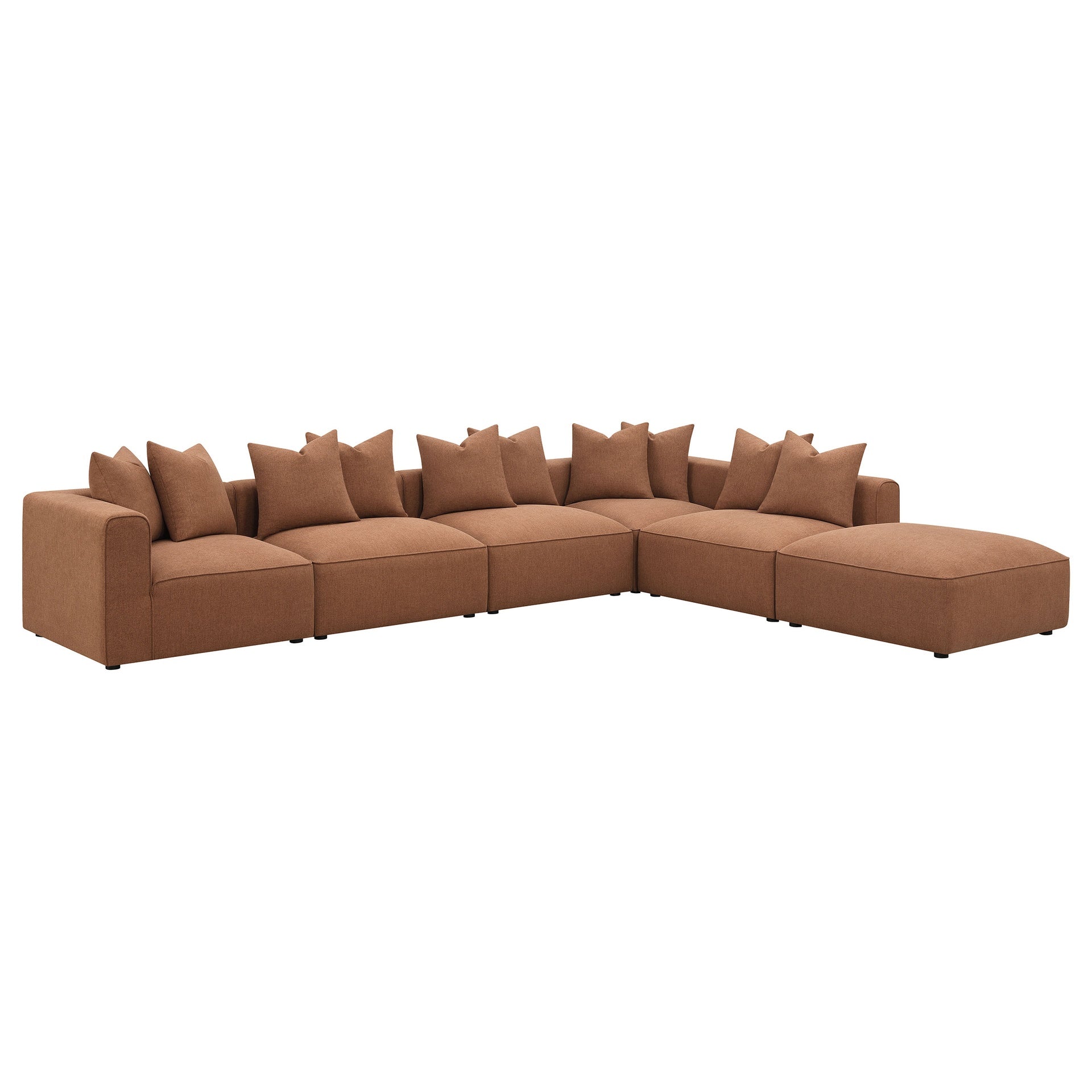 Colleen Terracotta 6-piece Tight Seat Modular Sectional