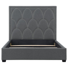 Maille Charcoal Upholstered Queen Panel Bed