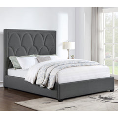 Maille Charcoal Upholstered Queen Panel Bed