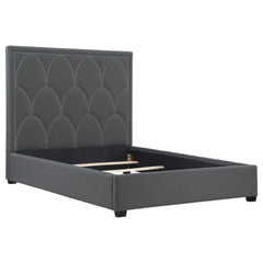Maille Charcoal Upholstered Queen Panel Bed