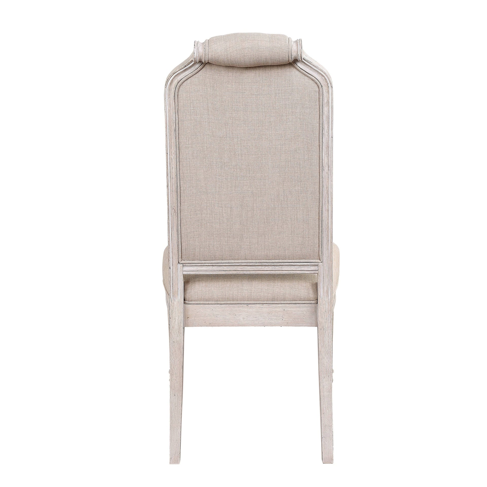 Beige and Antique Champagne Tufted Back Side Chairs (Set of 2)