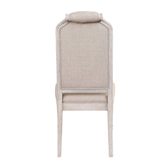 Beige and Antique Champagne Tufted Back Side Chairs (Set of 2)