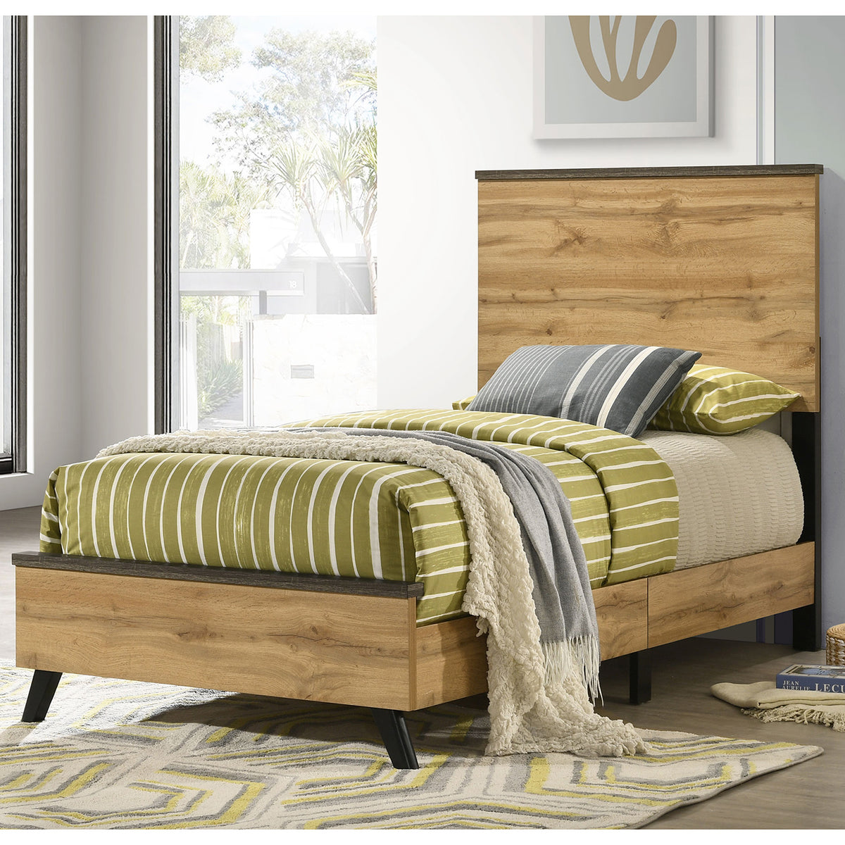 Georgina Natural Pine Twin Panel Bed