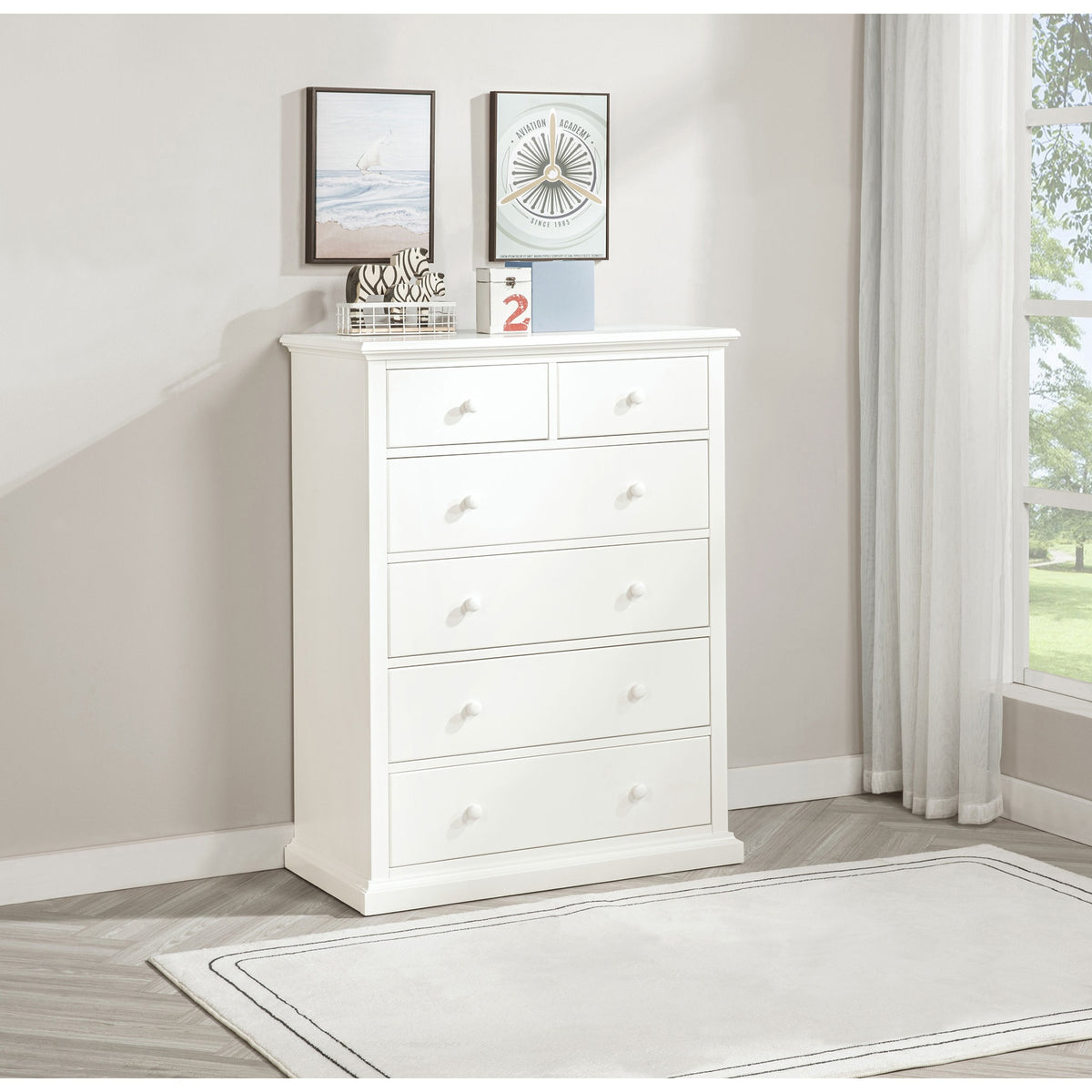 Anzio White 6-drawer Bedroom Chest of Drawers