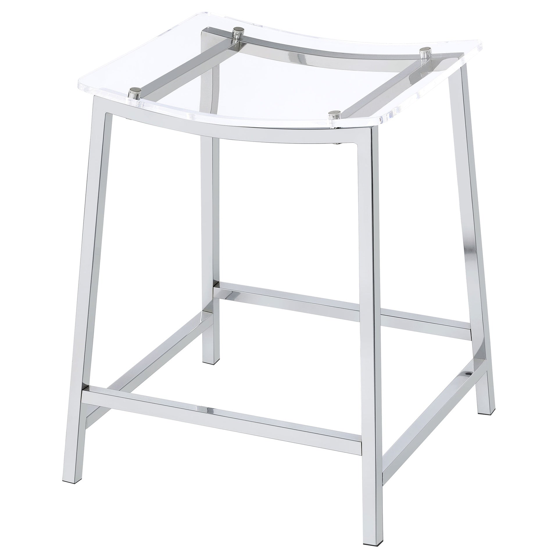 Staten Chrome Backless Counter Stool (Set of 2)
