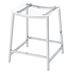 Staten Chrome Backless Counter Stool (Set of 2)