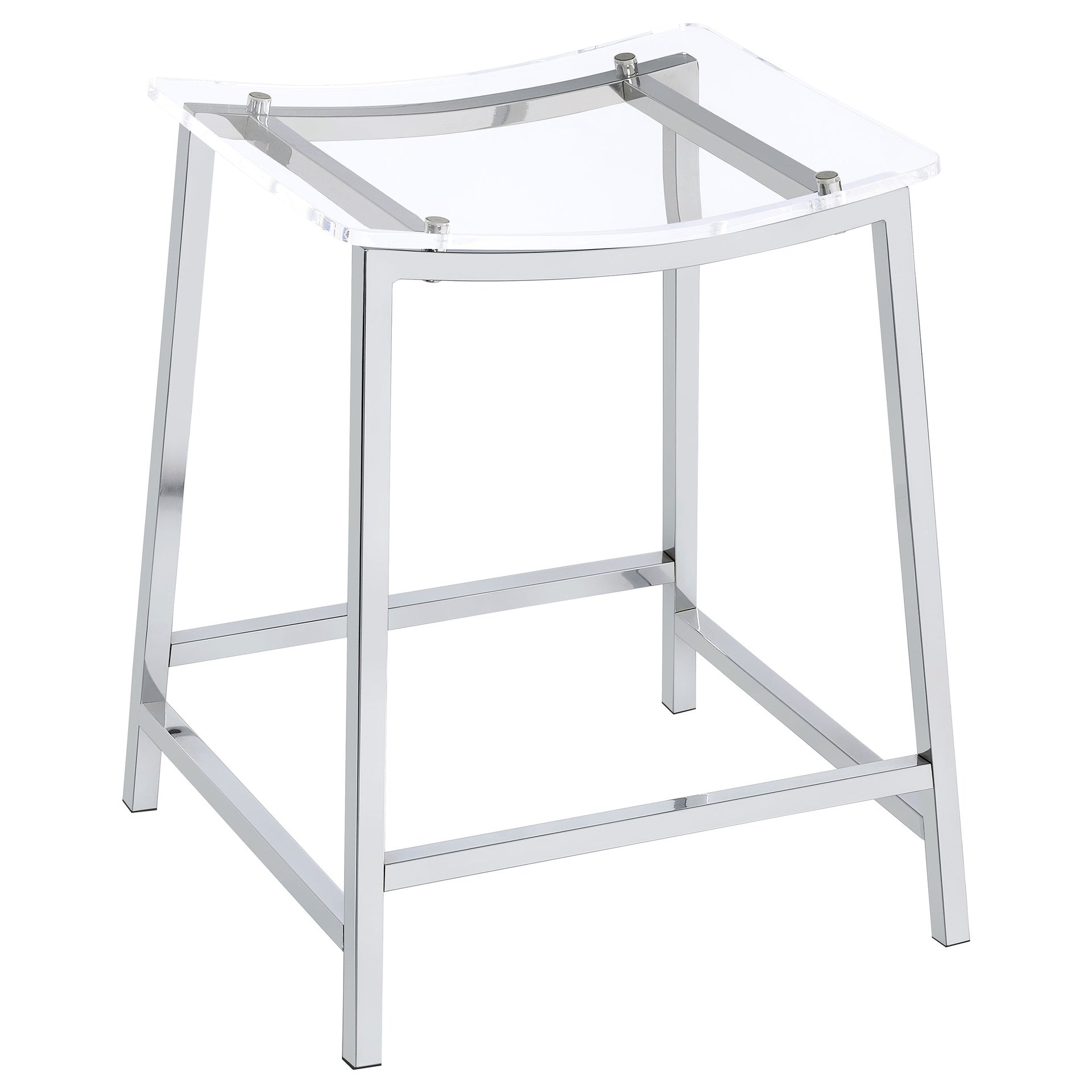 Staten Chrome Backless Counter Stool (Set of 2)