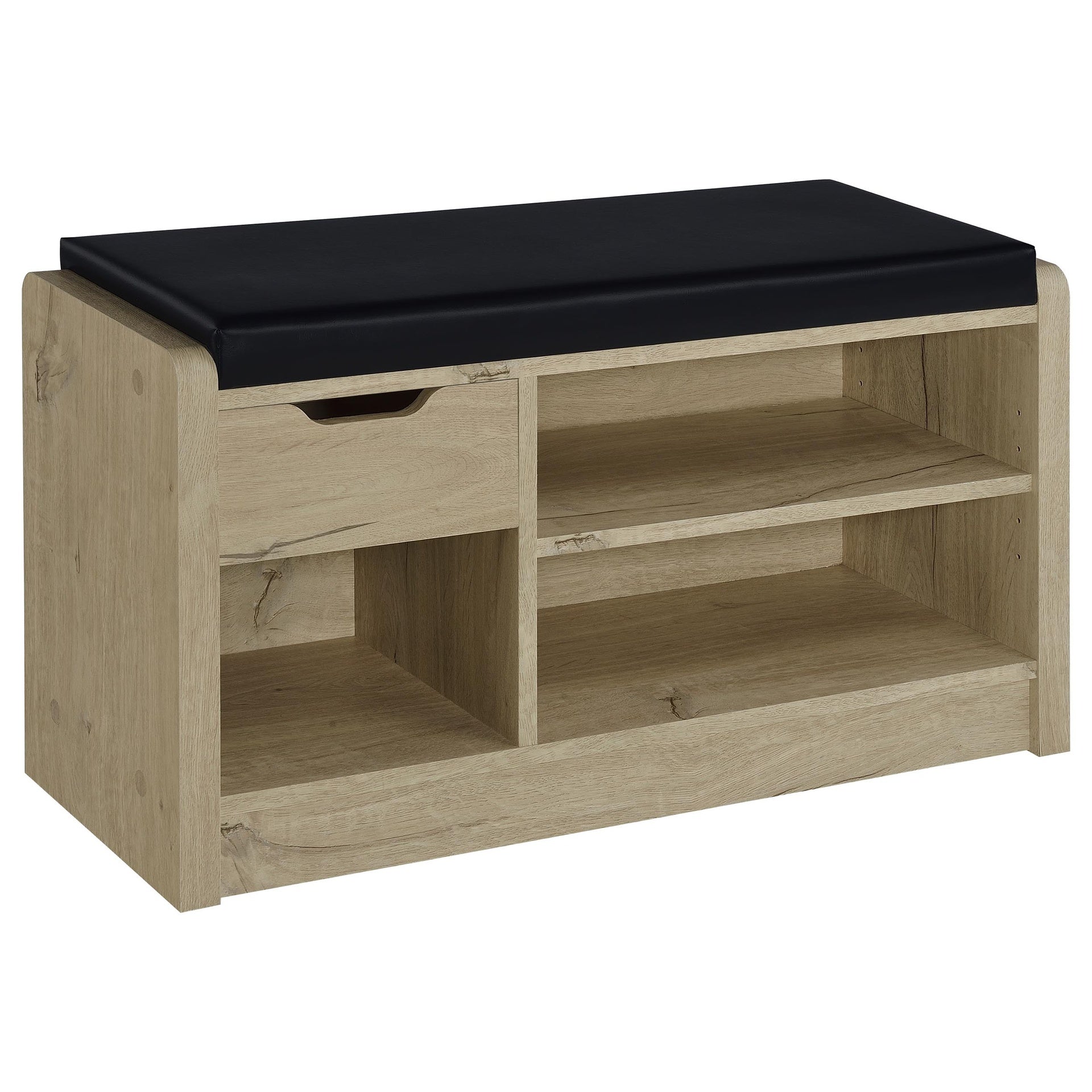 Astor White Oak Open Shelf Storage Bench
